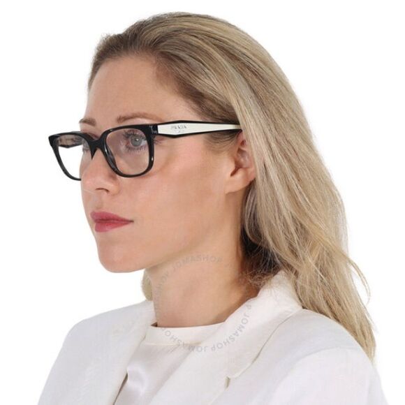 PRADA PR 17ZV 1AB1O1 Black Demo Lens 52 mm Women's Eyeglasses - Picture 1 of 11